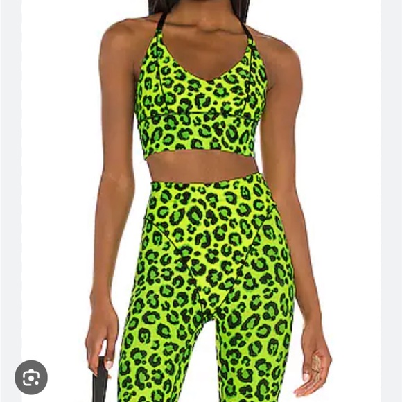 Adam Selman Other - Adam Selmam French cut Neon Green Leopard Print Activewear set - final price